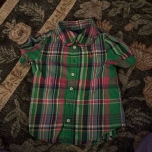 Polo by Ralph Lauren Kids Plaid Shirt - Green and Pink